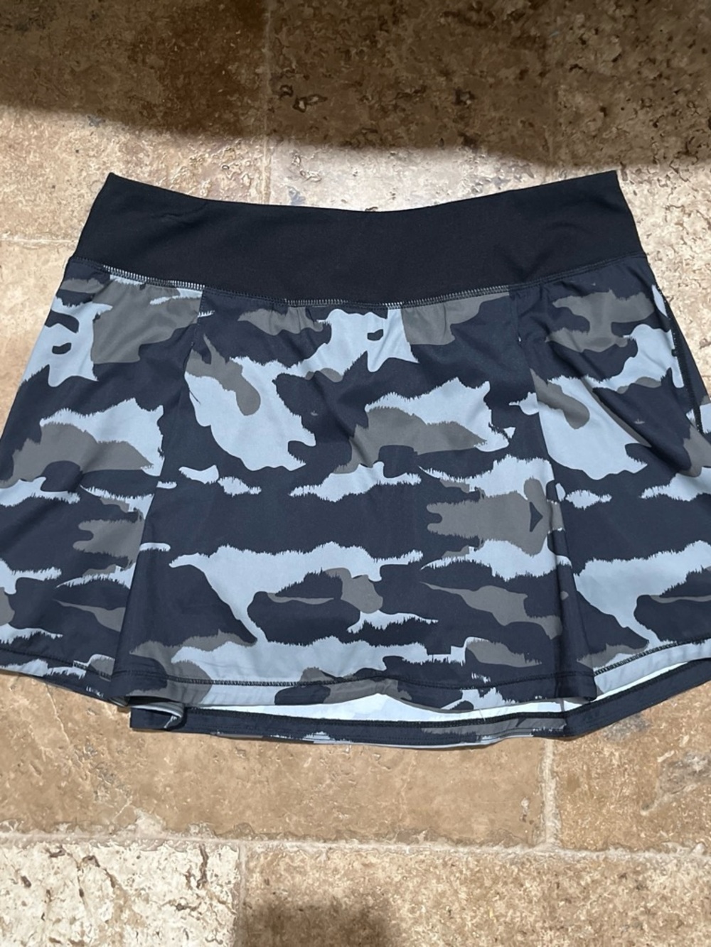 Black and Gray Camouflage Mini Skirt